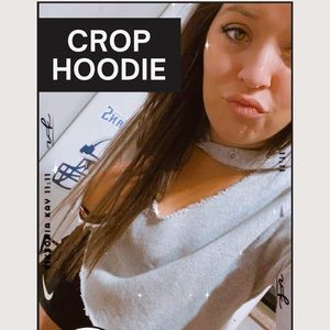 l.a. hearts cropped hoodie crop hoodie distressed